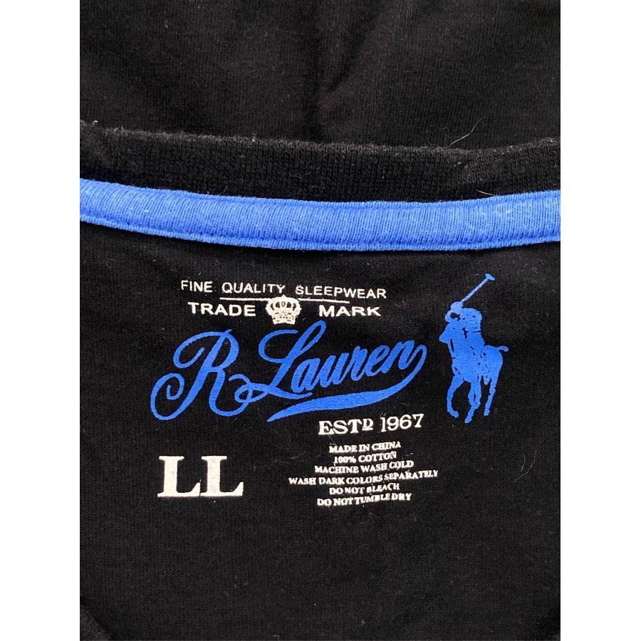 Ralph Lauren ラルフローレン Tシャツ/カットソー LL ブラック Vネック 半袖 ブランドロゴ 刺繍 ライン柄 無地 メンズ レディース |  | 02