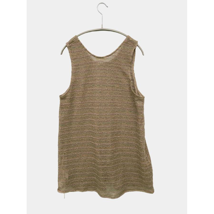 Basic Tone Clothes タンクトップ M ベージュ ボーダー柄 レディース |  | 01