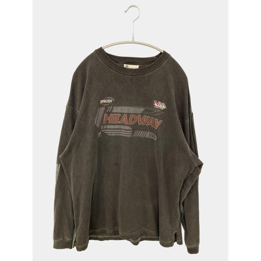 JaVa ジャバ Tシャツ/カットソー S ブラック 前面プリント バックプリント ミドル丈 長袖 クルーネック(丸首) メンズ | 