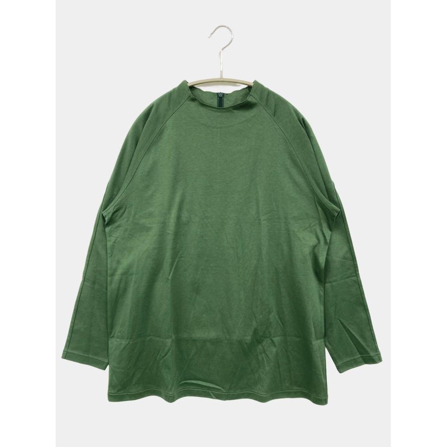 CHARLE シャルレ Tシャツ/カットソー L グリーン 無地 ミドル丈 長袖 タートルネック/ハイネック レディース | 