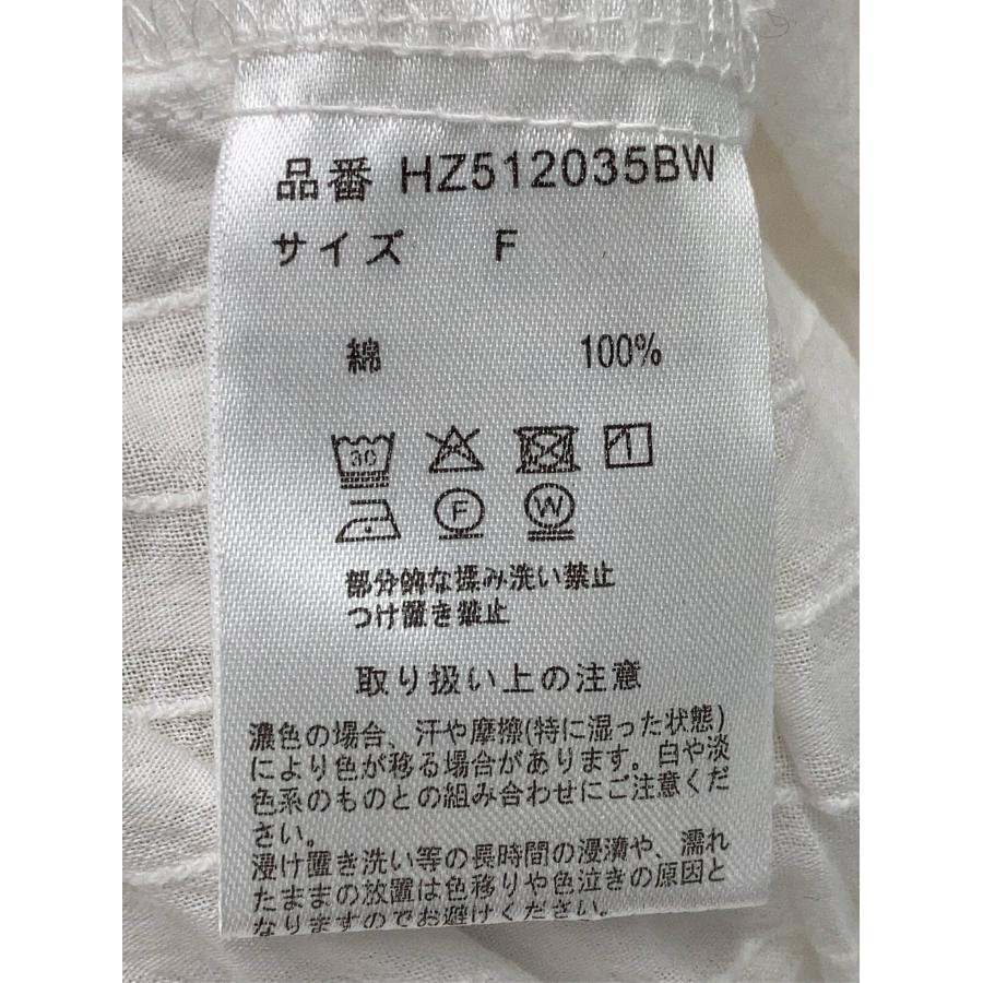 hazyl シャツ/ブラウス F ホワイト コットン 無地 リボン フリル ショート丈 半袖 ノーカラー レディース | hazyl | 03