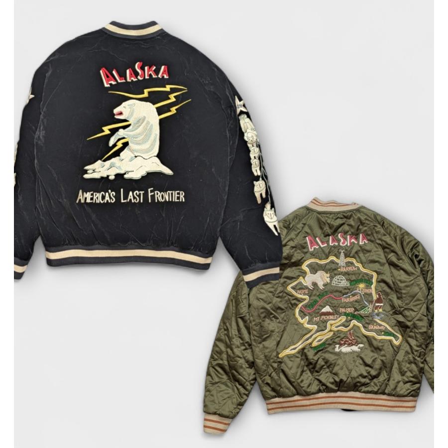 z*a様 ALASKA スカジャン　アラスカ　アラジャン HOUSTON（ヒューストン） スカジャン ベロア アラスカ刺繍 長袖