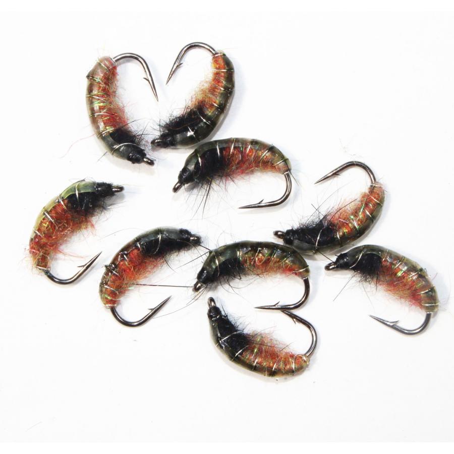 ニンフ　フライ　6個セット　#12　グリーン　毛虫風　スカッド　ルアー　エリアトラウト　爆釣　渓流　毛バリ　管釣り　ニンフフライ　カディスピューバ |  | 02