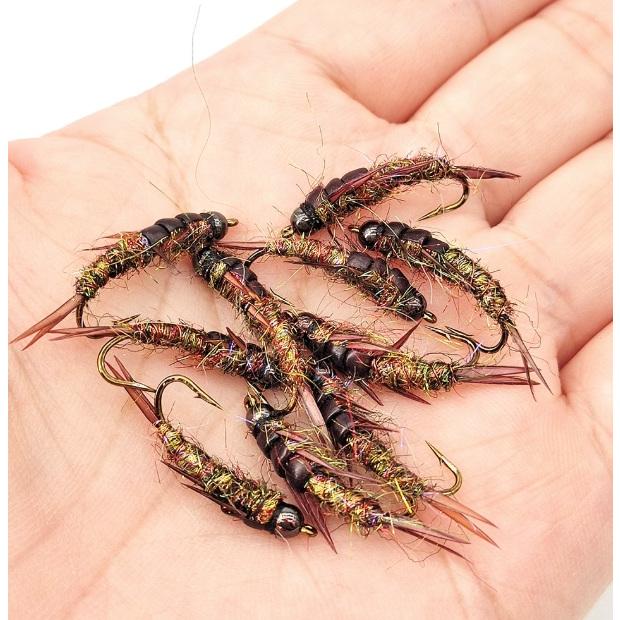 ニンフ フライ 4個 ニンフフライ　#10　幼虫　昆虫　スカッド　ルアー　エリアトラウト　爆釣　渓流　毛バリ　管釣り　水生昆虫　渓流釣り |  | 01