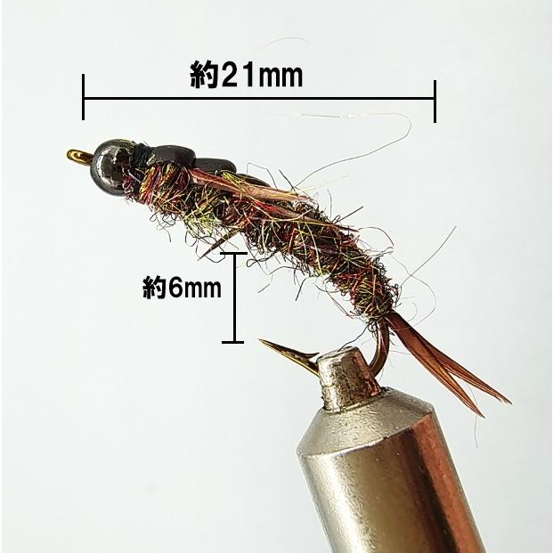 ニンフ フライ 4個 ニンフフライ　#10　幼虫　昆虫　スカッド　ルアー　エリアトラウト　爆釣　渓流　毛バリ　管釣り　水生昆虫　渓流釣り |  | 02
