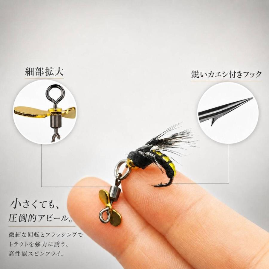 ニンフ フライ　＃8　5個セット プロペラ スピンフライ 渓流 トラウト フライ 岩魚 ストリーマー　毛バリ　ヤマメ　爆釣　ルアー |  | 02
