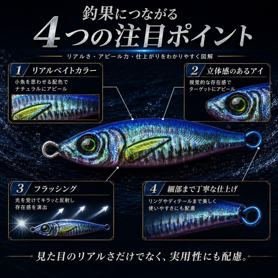 リアル　リアルベイト　40g　4個セット　リアル系　メタルジグ　ライトジギング　 海釣り アジ　ライトショアジギング　青物 |  | 02