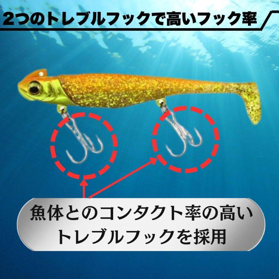 ジグヘッド ワーム 3個セット 40g 青物 海釣り 37g サーフ シーバス