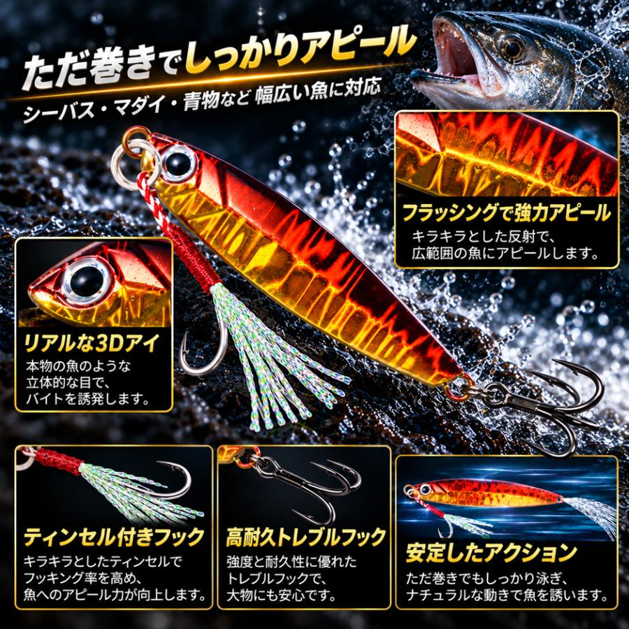 メタルジグ 30g 4個 セット ルアー シーバス ヒラメ 青物　ライト ショアジギング タチウオ　サーフ　マゴチ　サゴシ　根魚 |  | 01