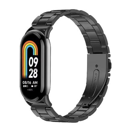 シャオミ　Xiaomi Smart Band 8 9 メタル ベルト 交換用　メタルブレス　黒　金属　ステンレス　ブラック　 お洒落　交換バンド |  | 03
