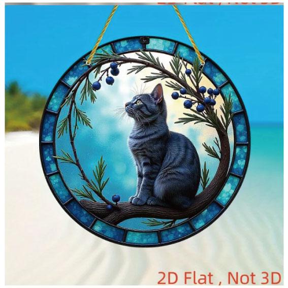 ブルーのキジトラ猫のサンキャッチャー |  | 01