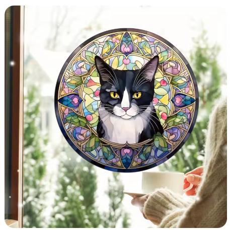 タキシード猫（ハチワレ）のサンキャッチャー | 