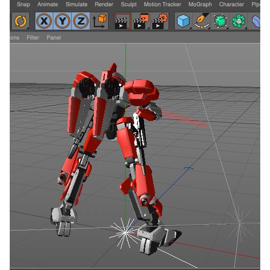 プラモ感覚で動かせる3Dロボ『A03』CINEMA4D |  | 02
