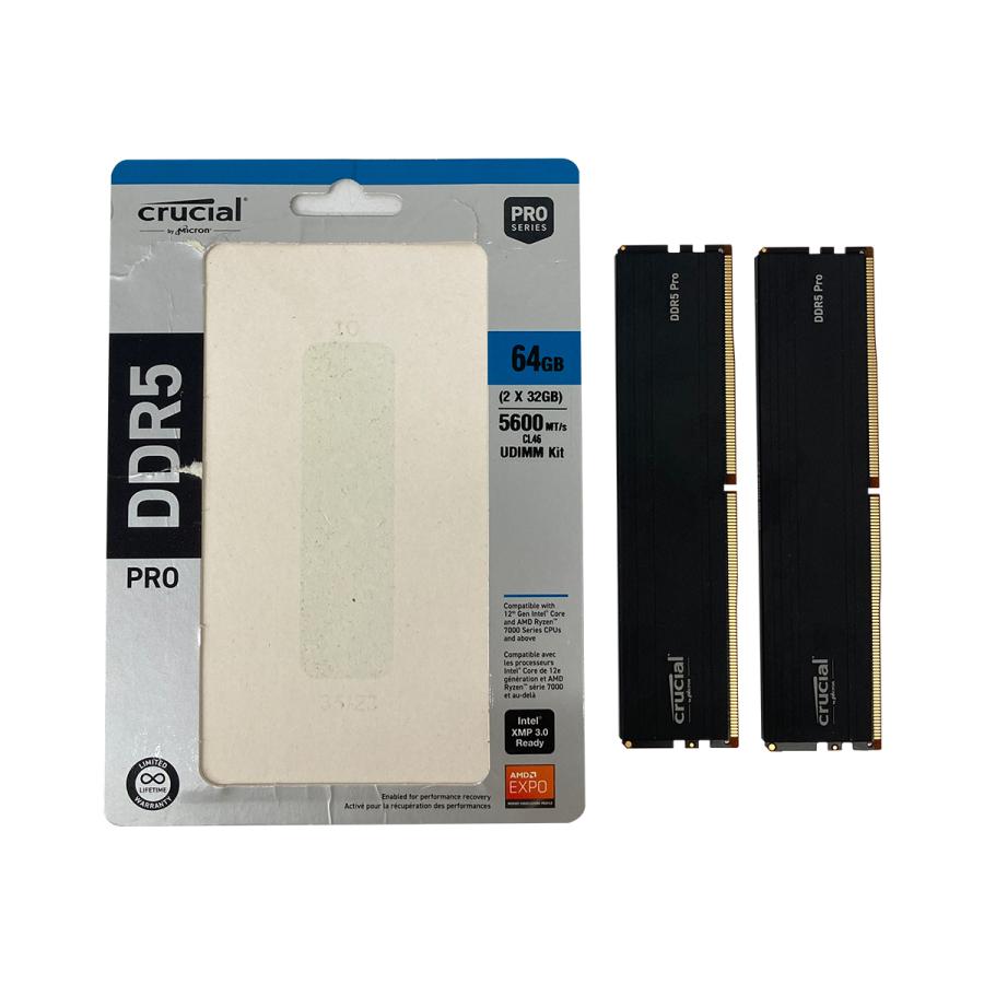 【新品未開封】crucial 64GBメモリー　CP2K32G56C46U5 crucial（クルーシャル） 中古 デスクトップPC メモリ 64GB (32GB×2枚