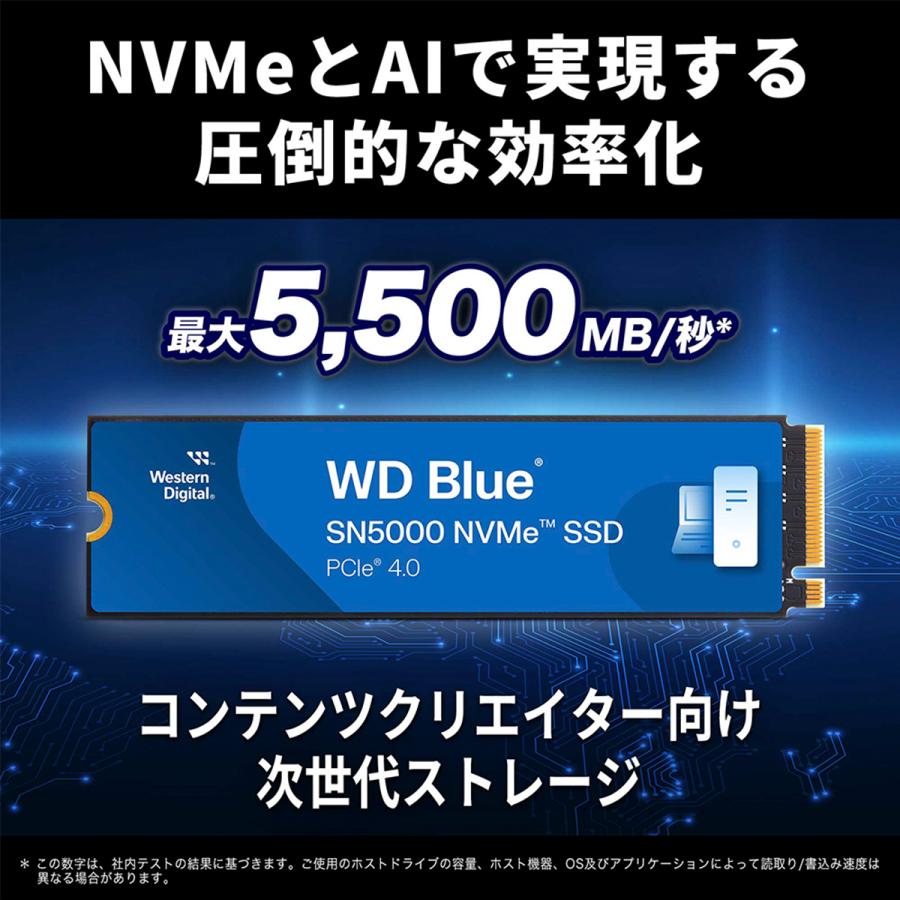 WD Blue SSD 1TB M.2 NVMe PCIe Gen4 SN5000 Western Digital