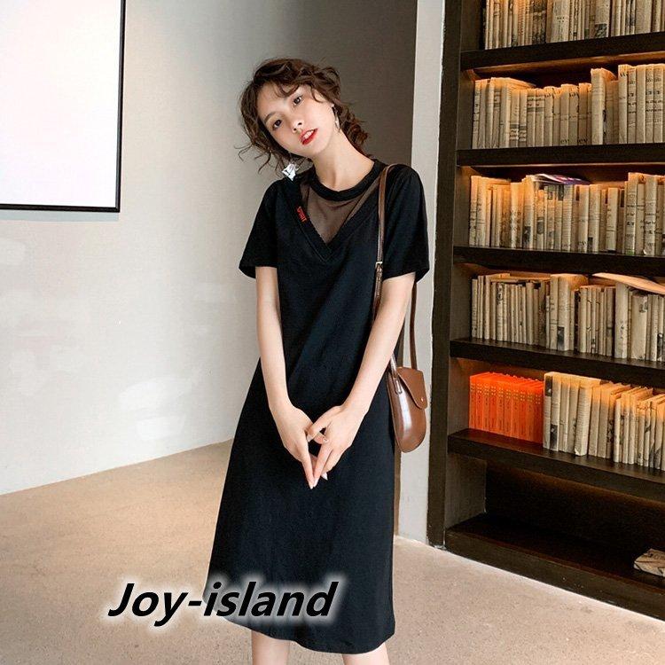 ワンピース レディース 40代 マキシワンピース 春 夏 半袖ワンピース 黒 Vネック ブラック Aラインスカート 体型カバー 韓国風 オシャレ 大人 30代 50代 日本最級