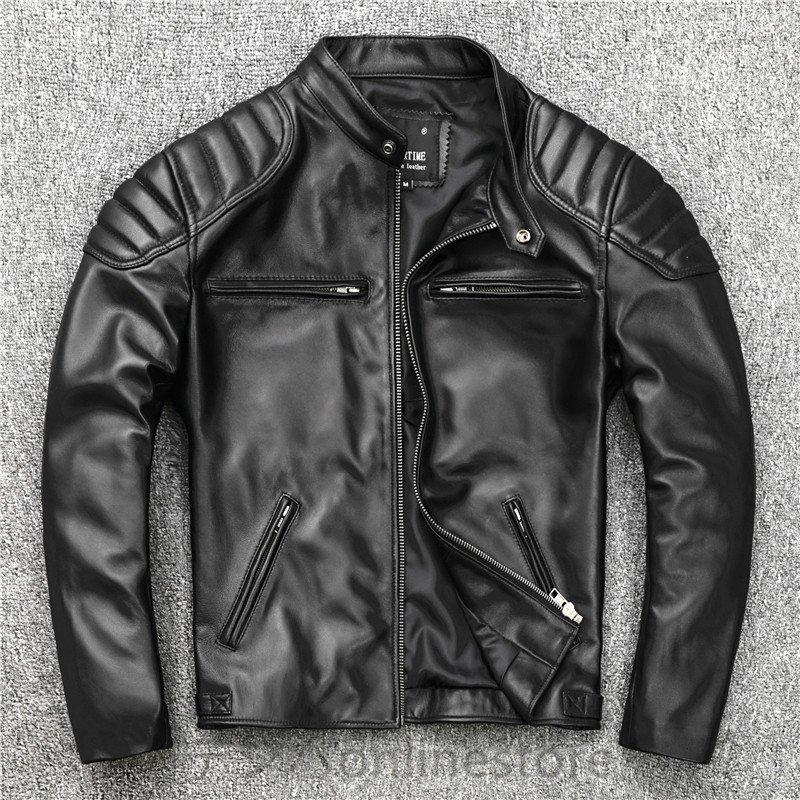 国内発送 レザージャケット 革ジャン メンズ レザーコート ミリタリー ジャケット ブランド 細身 スリムタイプ ショート シングル 羊革 ライダース バイク 本革 メンズ レザージャケット 革ジャン 羊革 ライダース バイク 本革 ジャケット Bibliotecaia Ism Edu Ec