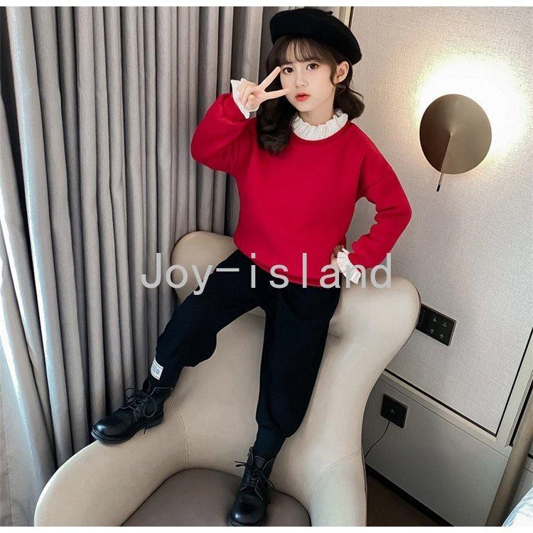 子供服 セットアップ 女の子 長袖 秋冬 上下セット トップス Tシャツ ロングパンツ 長ズボン 韓国子供服 ジュニア おしゃれ 可愛い カジュアル 新品 150 セットアップ