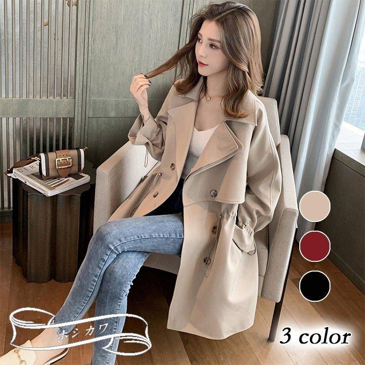 トレンチコート スプリングコート トレンチジャケット レディース 春秋 オシャレ 40代 ベルト スプリング ダスターコート カジュアルウエア 着痩せ 韓国風 通勤 バーゲンで