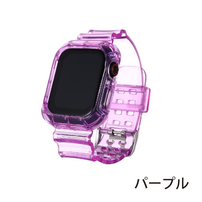 (38mm 40mm共通) (42mm 44mm共通) apple watch バンド 一体型 アップルウォッチ バンド 透明 クリア ベルト ケース 耐衝撃 メンズ レディース おしゃれ かわいい |  | 07