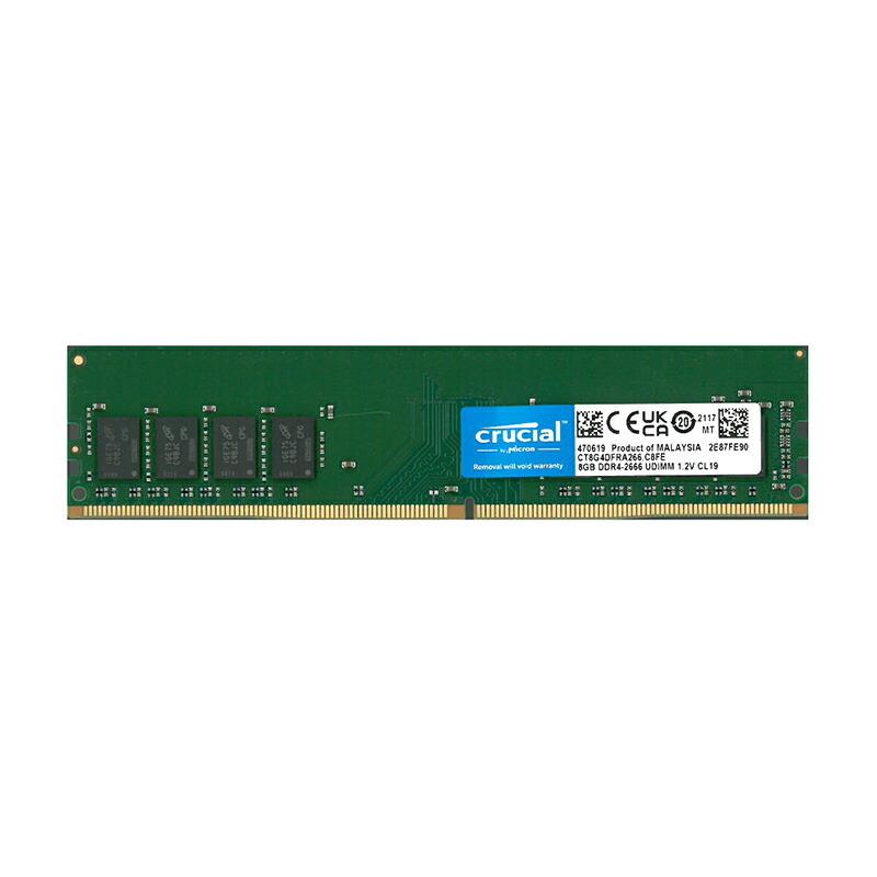 送料無料 crucial Micron製 増設 メモリ 8GB デスクトップ DDR4 2666