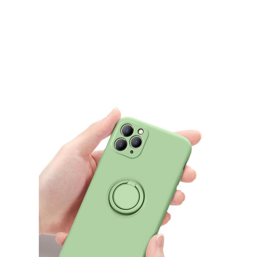 iphone12 mini ケース  リング付き スタンド スマホケース シリコン くすみカラー ストラップ 紐 付き |  | 02