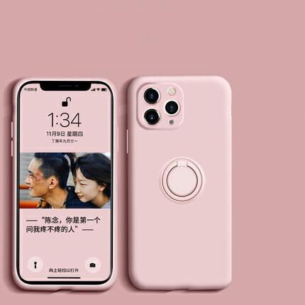 iphone12 mini ケース  リング付き スタンド スマホケース シリコン くすみカラー ストラップ 紐 付き |  | 06