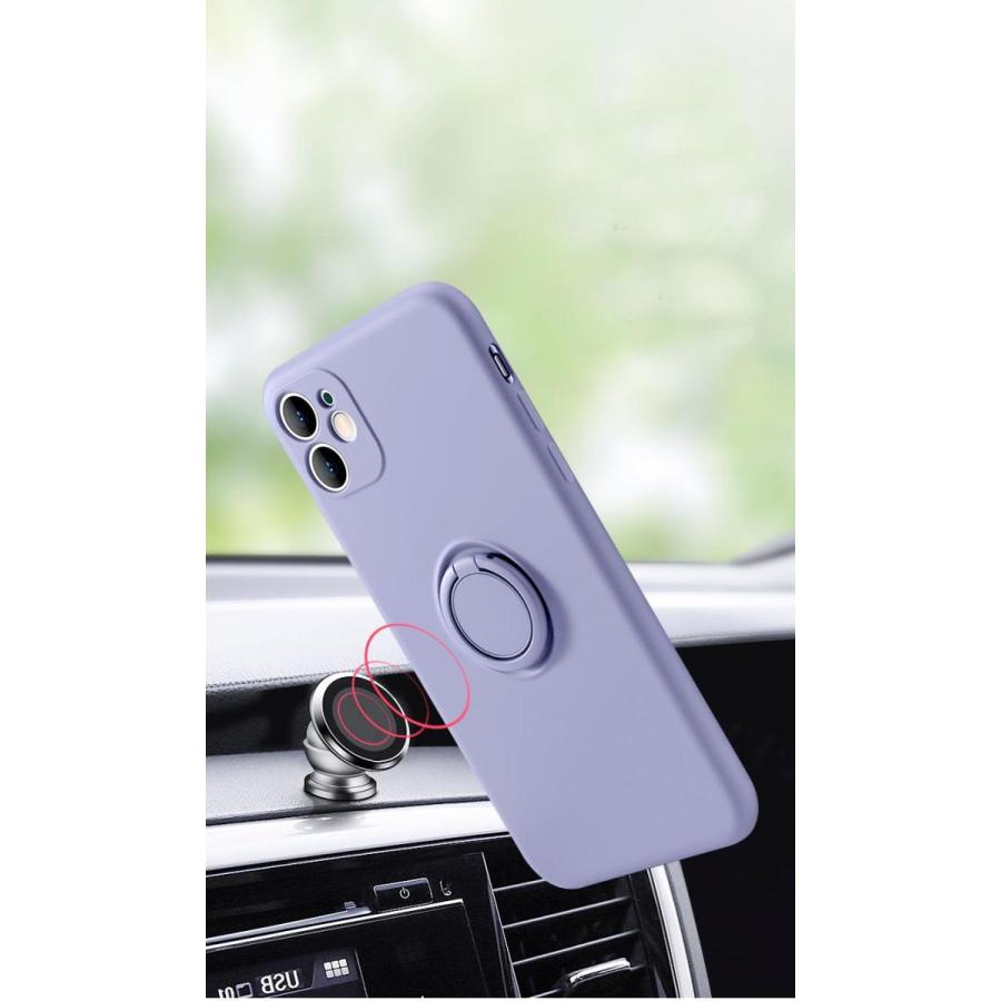 iphone12 mini ケース  リング付き スタンド スマホケース シリコン くすみカラー ストラップ 紐 付き |  | 09