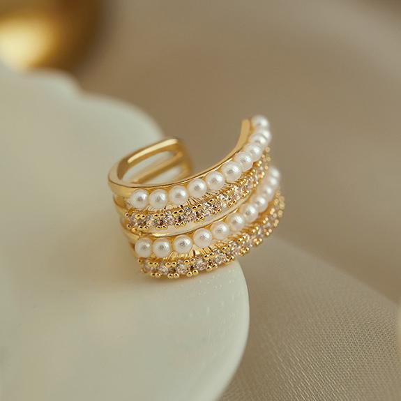 イヤーカフ パール レディース  シンプル 片耳用 | 