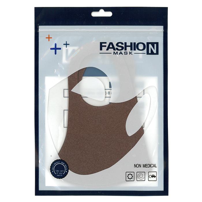 1枚 ブラウン (茶色) フリース 洗える 布 マスク 縦12.5cm 薄さ 1.2mm 立体 3D 伸縮 なめらか 生地 通気性良い 飛沫対策  かわいい おしゃれ |  | 01