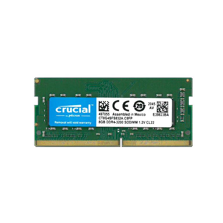 送料無料 Crucial Micron製 増設 メモリ 8GB ノート 小型 PC DDR4 3200 mhz PC4 25600 SODIMM  260pin CT8G4SFS832A 新年の贈り物