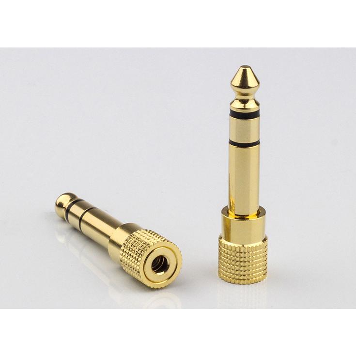 1点 3.5mm to 6.35mm ステレオミニプラグ→ステレオ標準プラグ 交換アダプタ オス-メス 金メッキ 変換 プラグ |  | 03
