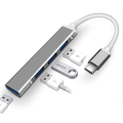 USBハブ USB3.0 4ポート 4-in-1 type-c USB-C接続 スリム おしゃれ 薄型 軽量 コンパクト 高速データ転送 テレワーク ノートパソコン | 