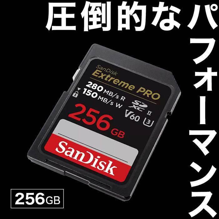 SDカード｜SDXC｜256GB｜SanDisk サンディスク｜R:280MB/s W:150MB/s｜Extreme PRO  U3 V60 6K 4K SDSDXEP-256G-GN4IN_1