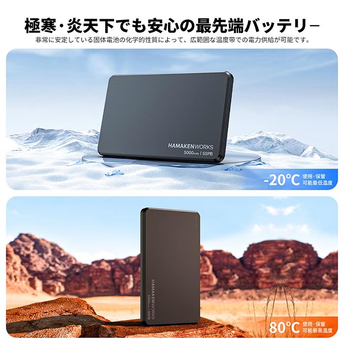 HAMAKEN WORKS（ハマケンワークス） モバイルバッテリー 5000mAh 準