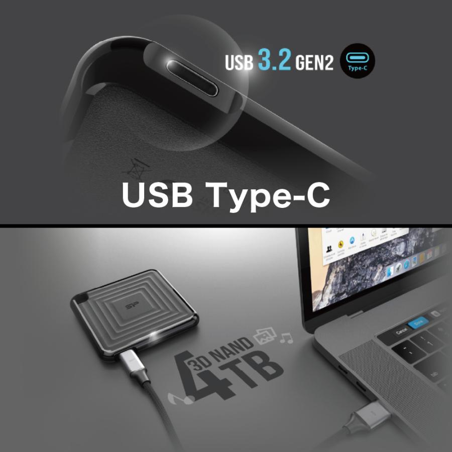 SSD 外付け USB 3.2 Gen 2 Silicon Power シリコンパワー 高速転送 耐