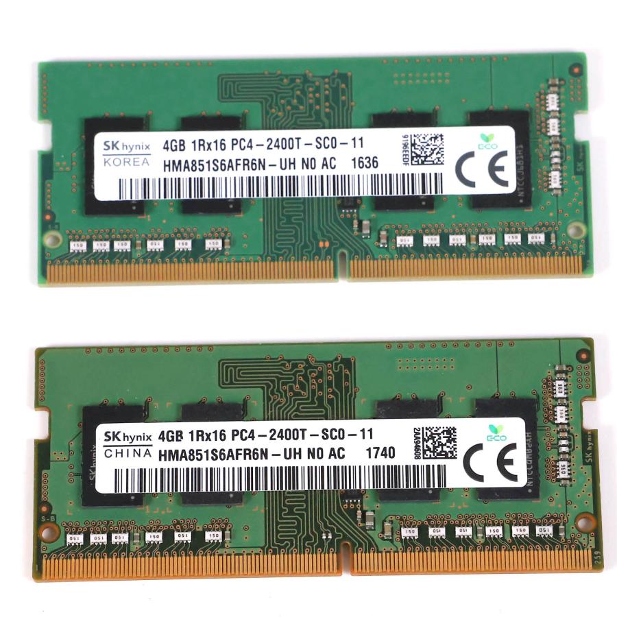 中古 ノートPC用メモリ 4GB SK hynix HMA851S6AFR6N-UH Pair DDR4-2400