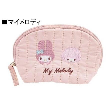 サンリオキティ ピンクキルトシリーズ ミラーとポケットティッシュ入れ 付きポーチ サンリオキティ ピンクキルトシリーズ ミラーとポケット