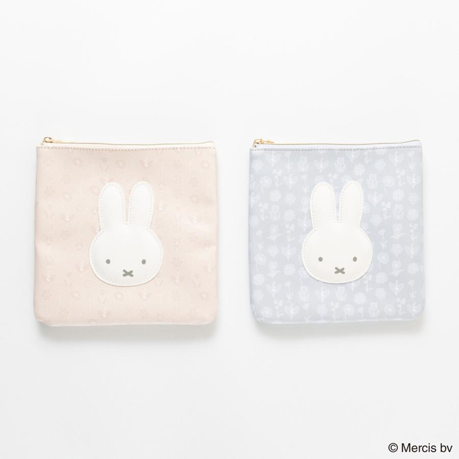 MIFFY FLOWER APPLIQUE フラットポーチ ミッフィー グッズ 大人