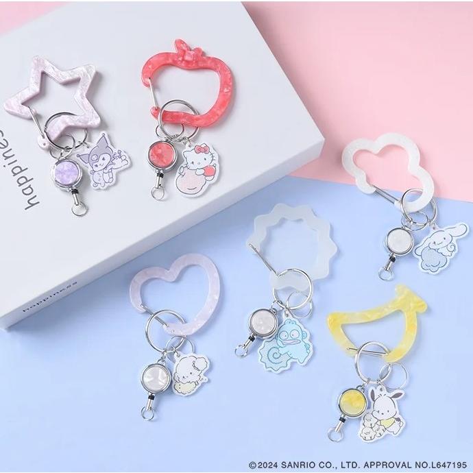 キャラクターキーホルダー カラビナ付き リール キーホルダー キャラクター かわいい ミニ リール付き