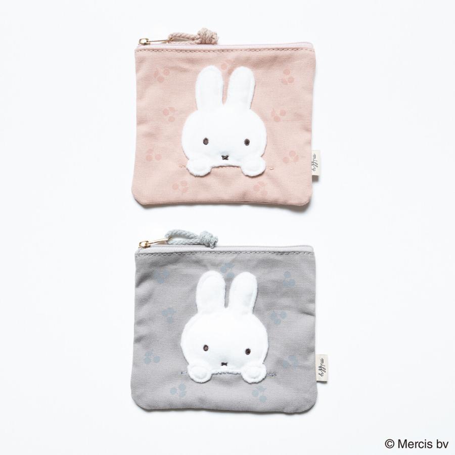 MIFFY CHERRY APPLIQUE ミニフラットポーチ ミッフィー グッズ
