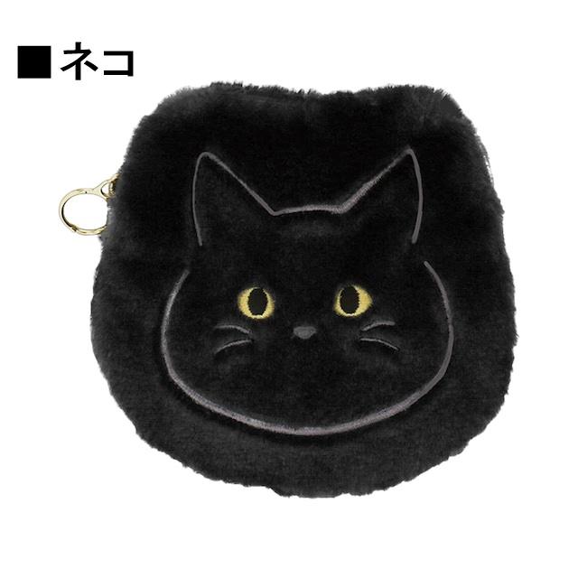 アニマルフラットポーチ くま ポーチ パグ ねこ ネコ 好き グッズ 猫