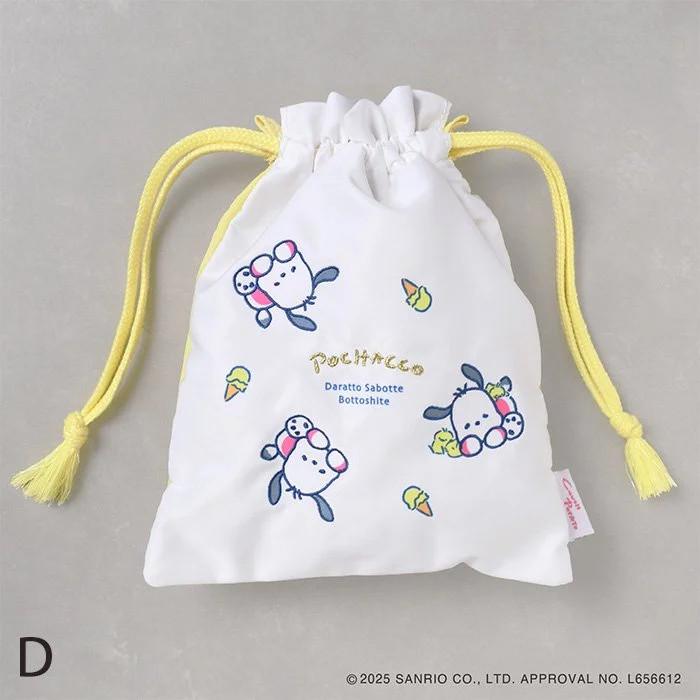 フラワーリング サンリオ刺繍巾着 ポーチ サンリオ 巾着 マロン