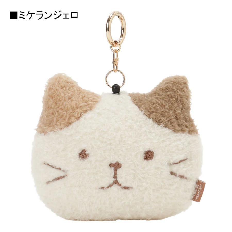 ふくふくにゃんこ ぽわぽわリール付きパスケース ぬいぐるみ パス