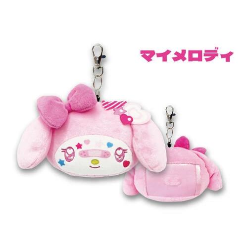 サンリオ フェイスリールパスケース デコラ パスケース ぬいぐるみ