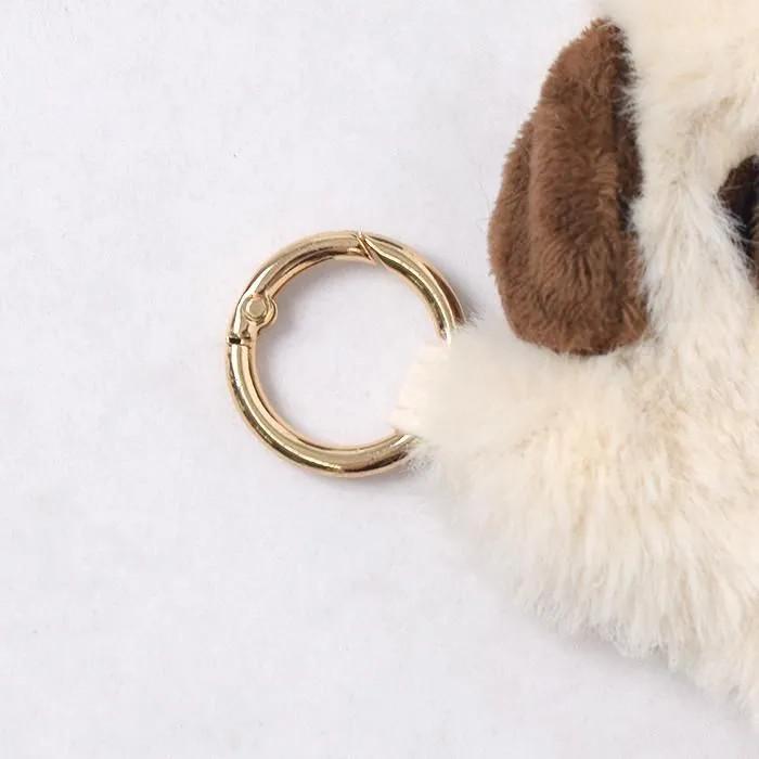 フラワーリング もふもふアニマルマスコット イヤホンポーチ カラビナ