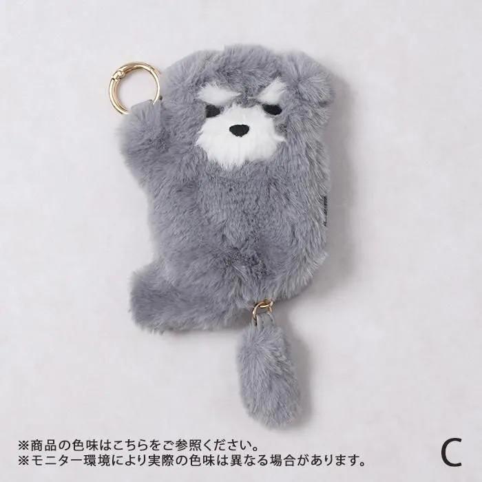 フラワーリング もふもふアニマルマスコット イヤホンポーチ カラビナ