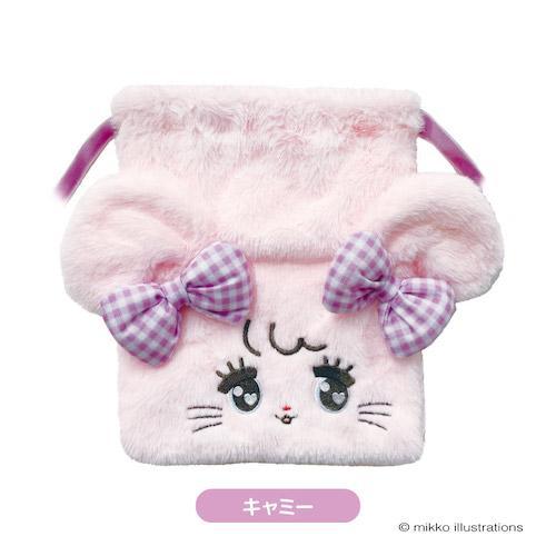 mikko illustrations もふもふ巾着 characters もこもこポーチmikko