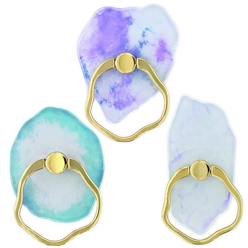 フラワーリング 水彩タイダイ スマホリング 透明 おしゃれ 携帯リングホルダー Iphoneリング フィンガーリング ラッピング無料 バンカーリング