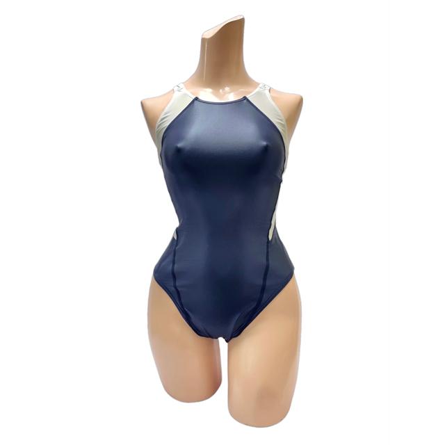 スーパーウェット素材 配色競泳水着◆全２パターン/M・3Lの画像
